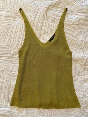 Forever 21 Olive Green V-Neck Knit Tank